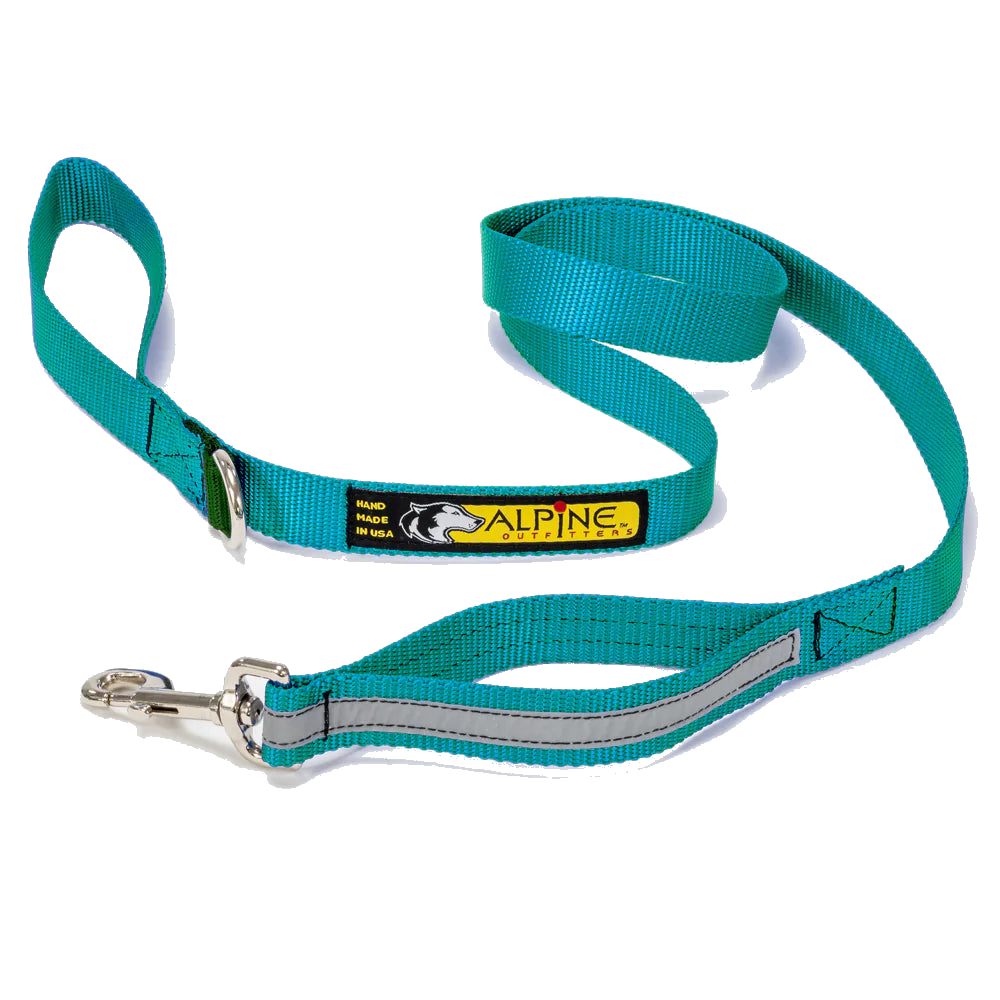 Alpine Outfitters 5' Walking Dog Leash w/Traffic Handle, Reflective Band & Accessory Ring