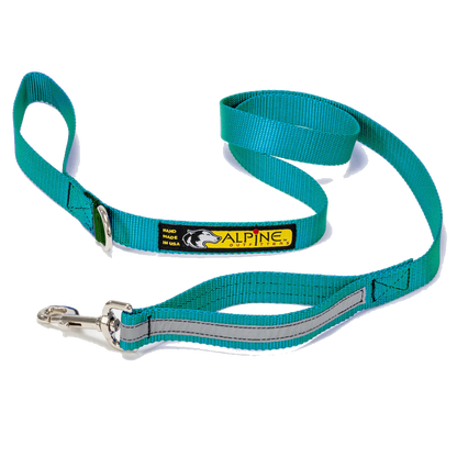 Alpine Outfitters 5' Walking Dog Leash w/Traffic Handle, Reflective Band & Accessory Ring