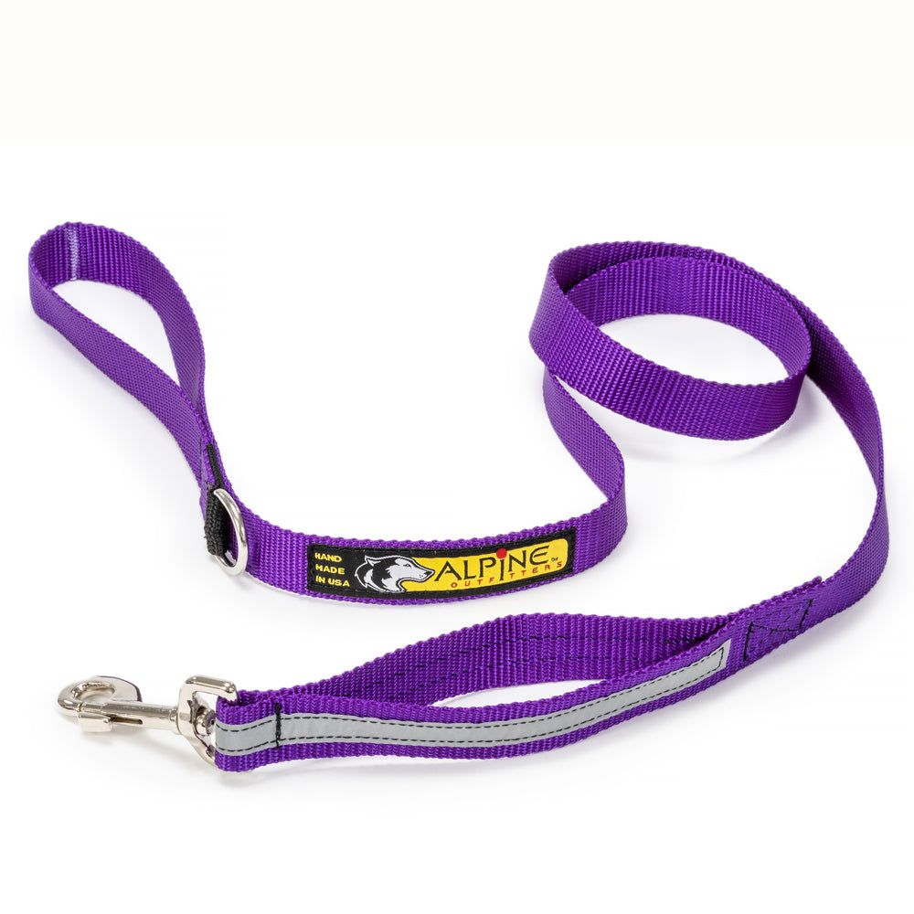 Alpine Outfitters 5' Walking Dog Leash w/Traffic Handle, Reflective Band & Accessory Ring